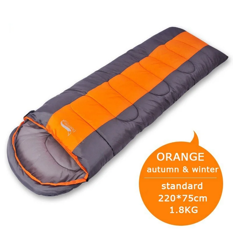 Orange 1.8KG Кемпинг спальный мешок 1~ 2 кг легкий 4 сезона теплый и холодный конверт альпинизмом спальный мешок для путешествий на открытом воздухе Пешие прогулки - Цвет: Orange 1.8KG