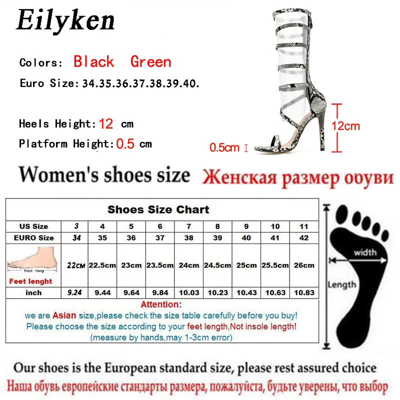 EilyKen/Новые Модные Зеленые ботинки на высоком каблуке с открытым носком под змеиную кожу; босоножки; Туфли-лодочки; вечерние женские ботинки на молнии