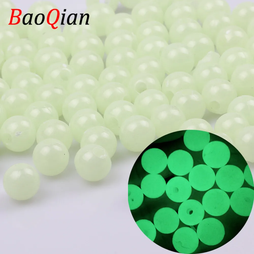 Круглые Акриловые светящиеся бусины светятся в темноте для изготовления