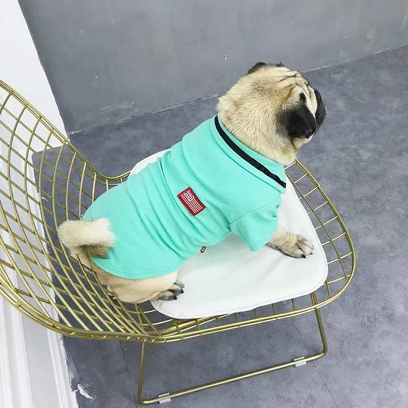 Fashion French Bulldog Summer POLO Shirt T-shirt Vest Coat Pet Dog Clothes Small Medium Dogs Teddy Chihuahua Pug Sweater KLC17