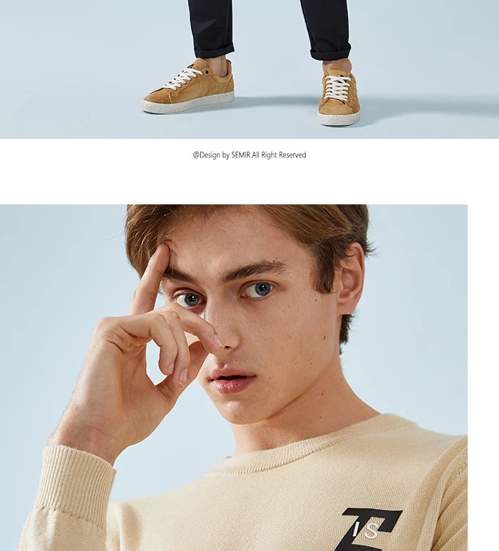 Semir, мужской свитер с круглым вырезом, пуловер, свитер, мужской,, весна и осень, тренд, принт, Молодежный свитер