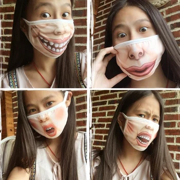 

Umeko 2020 New 3D cartoon cotton masks female dustproof autumn and winter breathable funny men personality mask for women