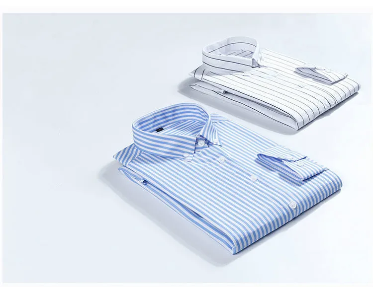 SHiONFA Frühling Herbst männer Streifen Langarm Casual Kleidung Tasche Druck Übergroßen Shirts Koreanischen Stil Modische Tragen 5XL – Detail 2