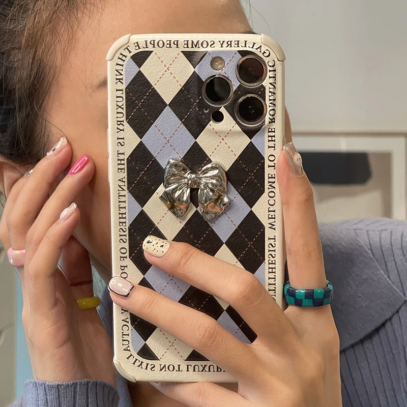 Корейский защитный чехол с бантом и защитой от падения для iPhone 13 12 11 Pro Max XS MAX XR X 8 7