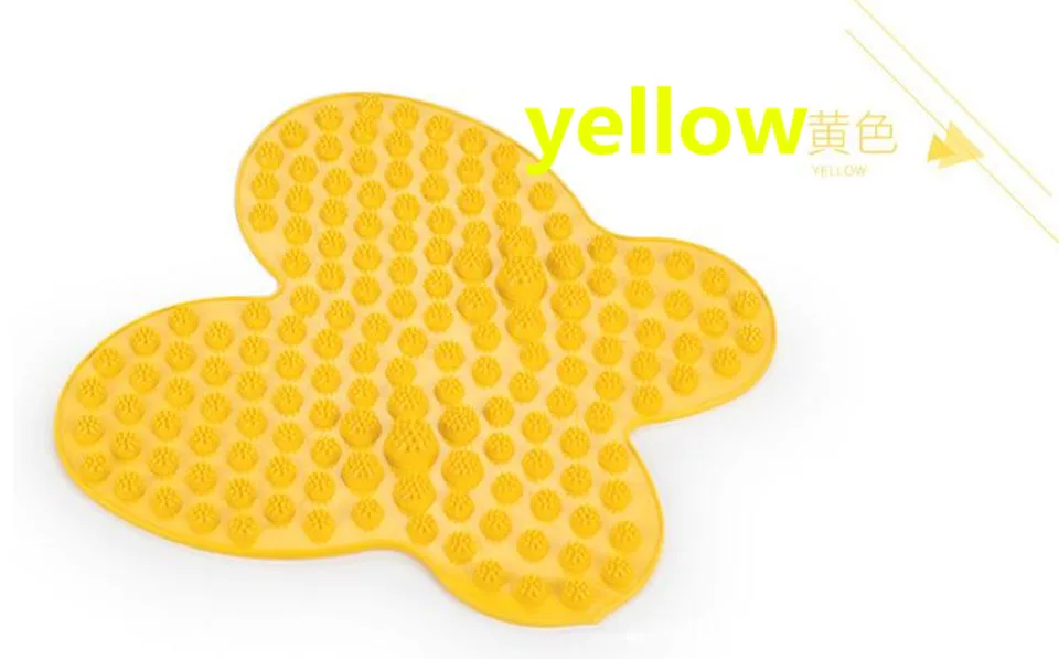 Yellow Китайский рефлексологический Walk Stone болеутоляющее массажер для ног коврик для здоровья акупрессур бабочка палец прессовочная пластина - Цвет: Yellow