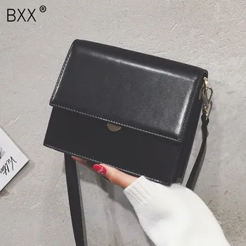 

[BXX] Solid Color Simply PU Leather Crossbody Bags For Women 2020 Fashion Shoulder Messenger Bag Lady Travel Handbags HL048