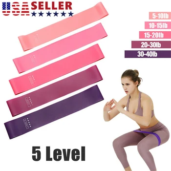 

Women Men Training Fitness Resistance Band Unisex Home Gym Exercise Strength Train Stretch Strap 5pcs