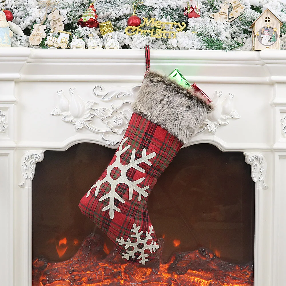 Рождественские чулки, рождественские носки, Подарочный мешок, рождественские сапоги, плюшевые носки, вечерние украшения для дома