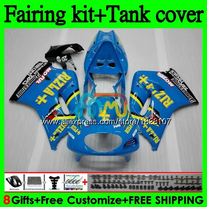Комплект+ майка для SUZUKI RGVT250 rizla Blue SAPC RGV-250 VJ23 101BS. 4 RGV 250 VJ22 RGV250 95 96 97 98 1995 1996 1997 1998 обтекатель - Цвет: No. 1
