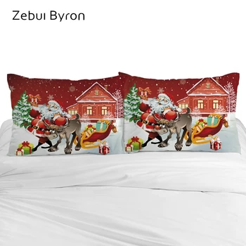 

3D Cartoon Pillow Case for Children,Kids Pillowcase 45x45/50x70,Decorative Pillow Cover Bedding Merry Christmas Santa Claus
