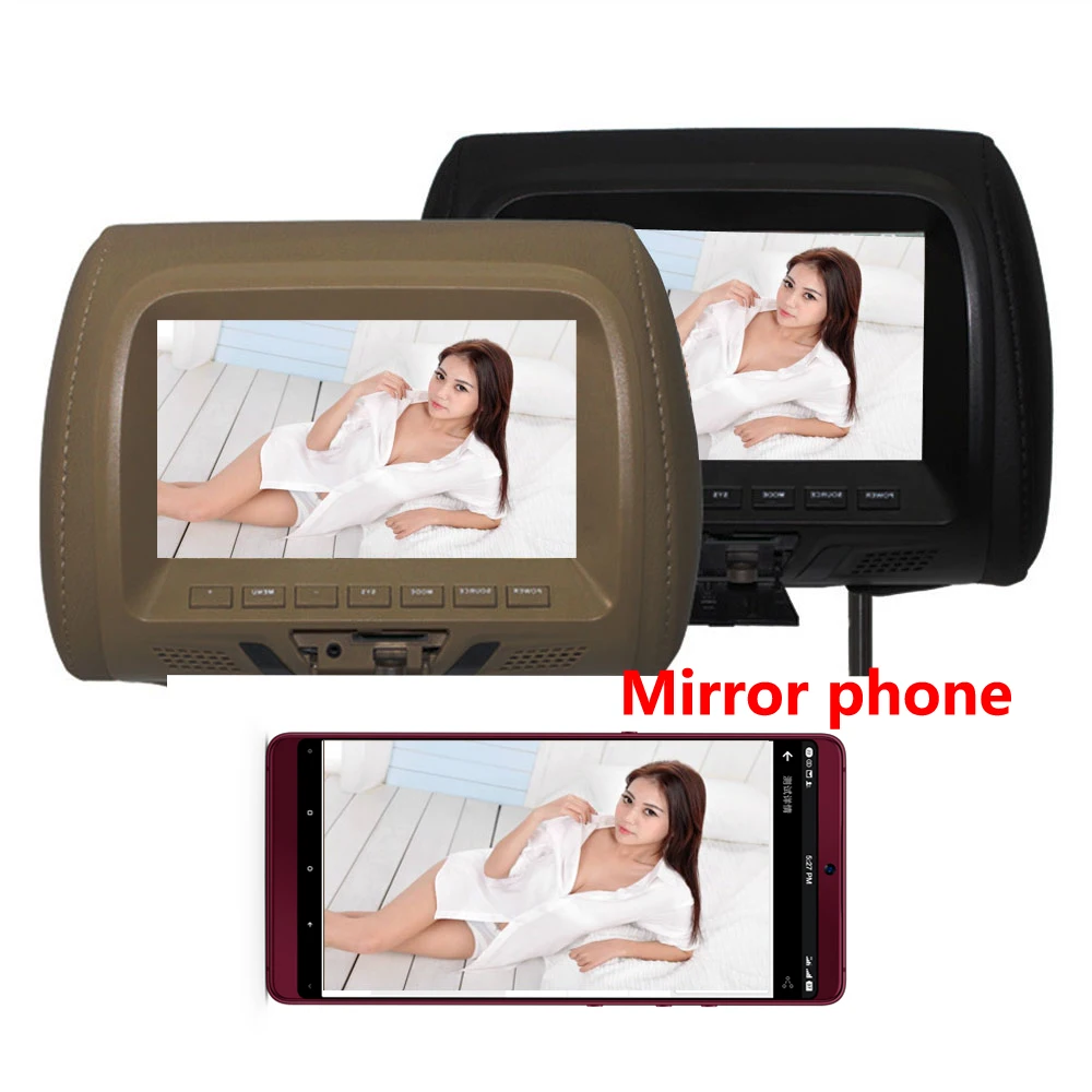 Автомобильное Зеркало Ссылка Универсальный 7 дюймов Автомобильный подголовник MP4 монитор мультимедийный плеер спинка сиденья MP4 USB SD MP3 MP5 FM встроенные динамики