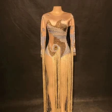 Сексуальные комбинезоны с Красной кисточкой, женские костюмы для выступлений, DJ шоу, трико, певица, танец, ночной клуб, сценический бар, Звездные боди