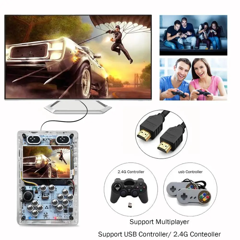  3.5 Inch Screen Raspberry Pi 3Ｂ Handheld Retro Game Player Pi- Boy 64GB HDMI Output Built-in 10000 