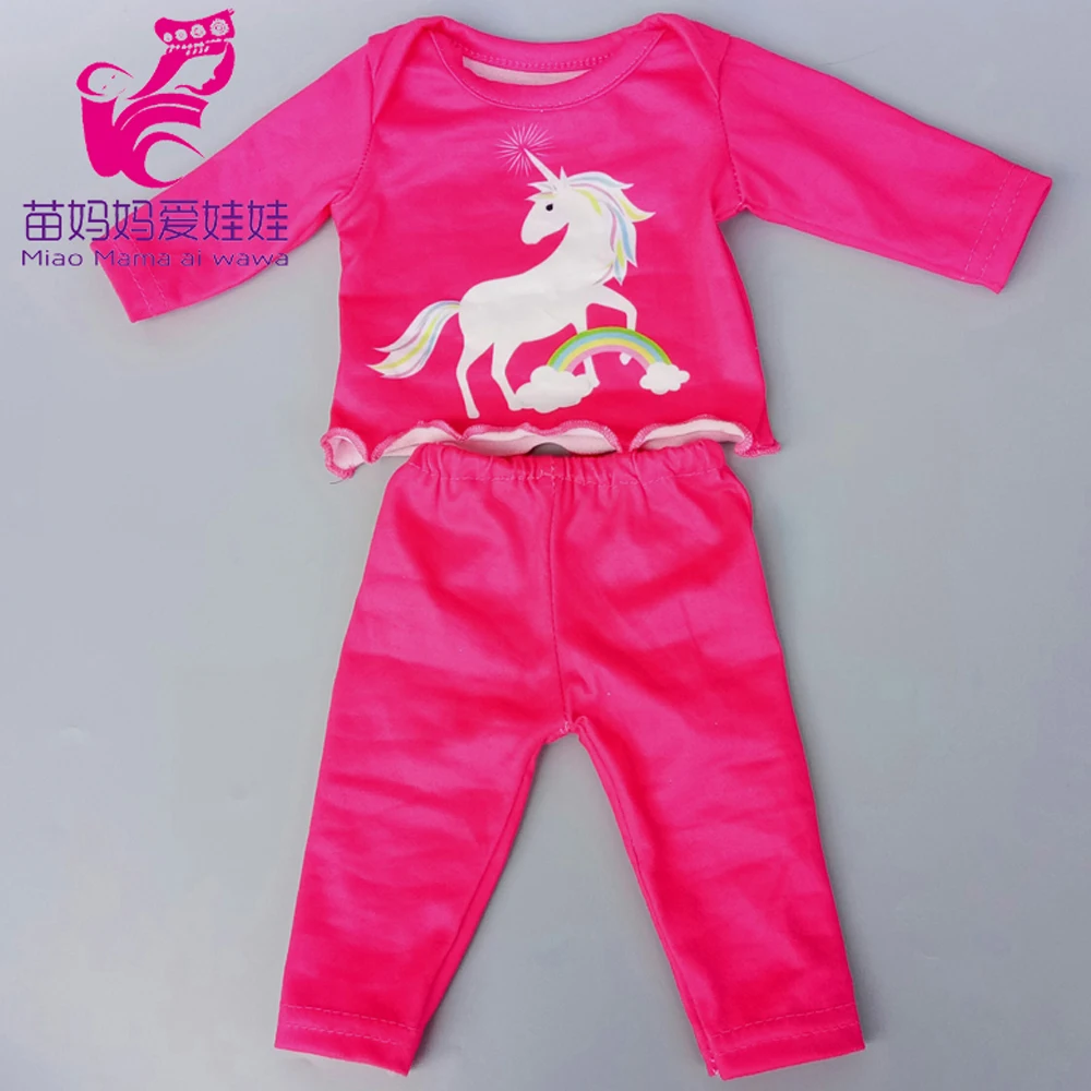

doll clothes fit for 43cm baby doll 18 inch american doll clothes rainbow horse set baby Christmas gift