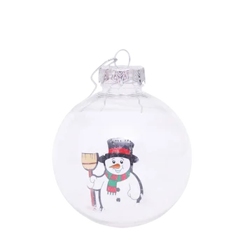 

10pcs/set Christmas Decoration Transparent Ball 8cmSnow-Filled Santa Claus Color Paillette Christmas Ball Christmas Tree Pendant
