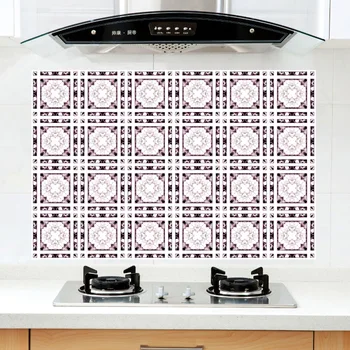 

60*90cm Waterproof Anti-oil Stain Vinyl Sticker Kitchen Cabinet Sticker Classic Ethnic Style Pattern Wall Paper Home Decor