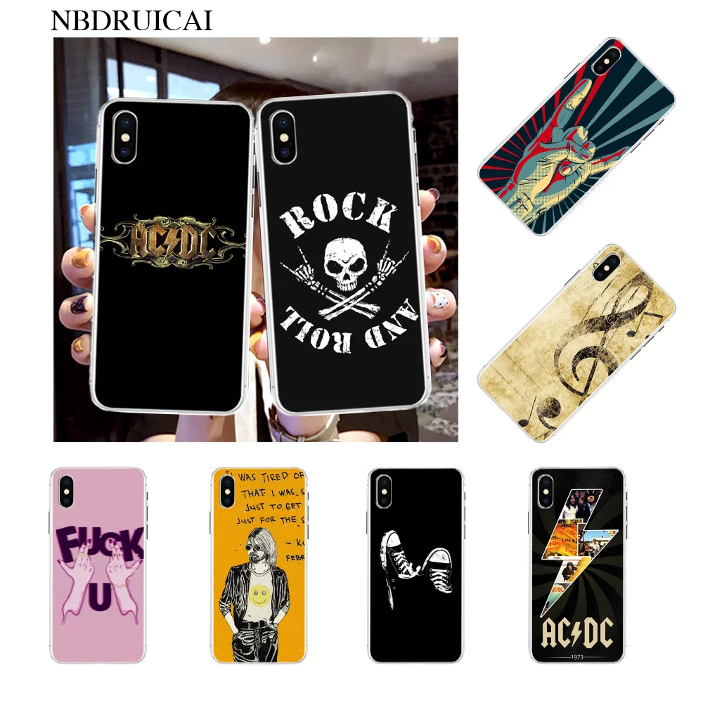 NBDRUICAI Rock roll Soft Silicone TPU Phone Cover for iPhone 11 pro XS MAX 8 7 6 6S Plus X 5S SE XR cover | Мобильные телефоны и