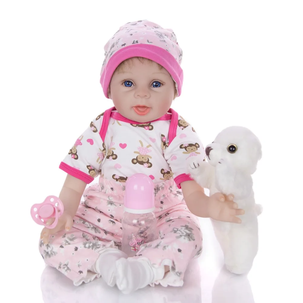 KEIUMI Boneca Reborn Dolls 55 см Лучший плеймат 22 дюймов реалистичный открытый рот Мягкая силиконовая ткань тело Reborn день детей Подарки