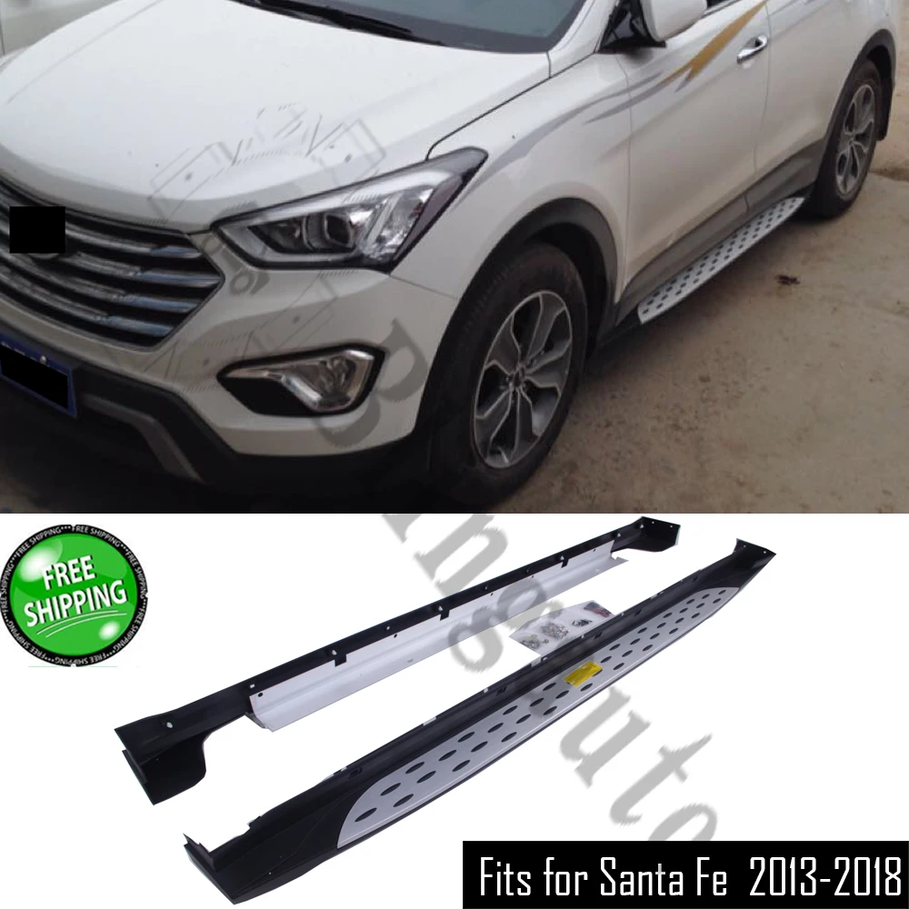 Fits for Hyundai Santa Fe 2013-2018 2Pcs left right running board side steps nerf bar car pedal stairs |