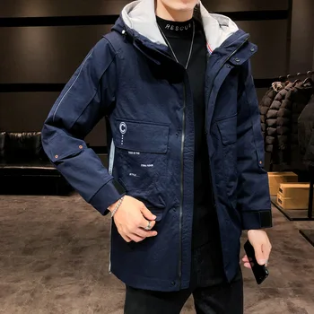 

Mid-length down Jacket Men 2019 New Style Handsome Popular Brand Winter Coat Men's White Duck down a Generation of Fat