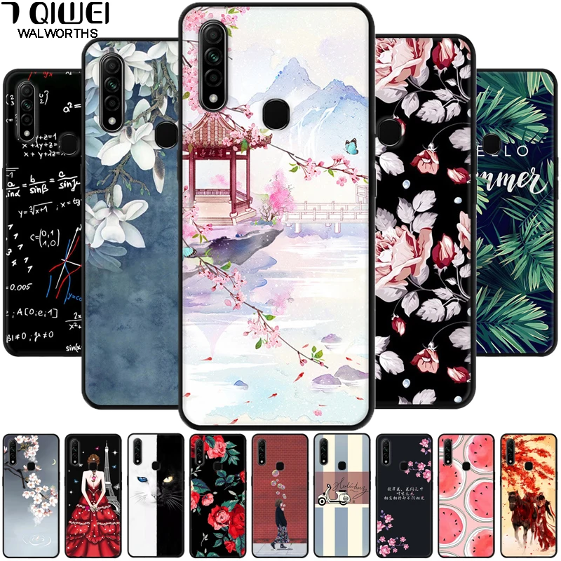 Чехол для Oppo A31 черный мягкий силиконовый чехол 2020 OPPOA31 A 31 ТПУ телефона s 6 5