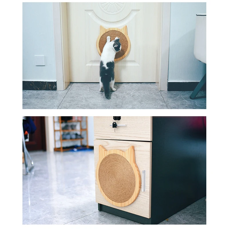 Sisal Wood Cat Scratch Board Suction Cat Scratcher Kitten Scratching Mat Chair Table Mat Furniture Protector Cat Play Toys Cat E