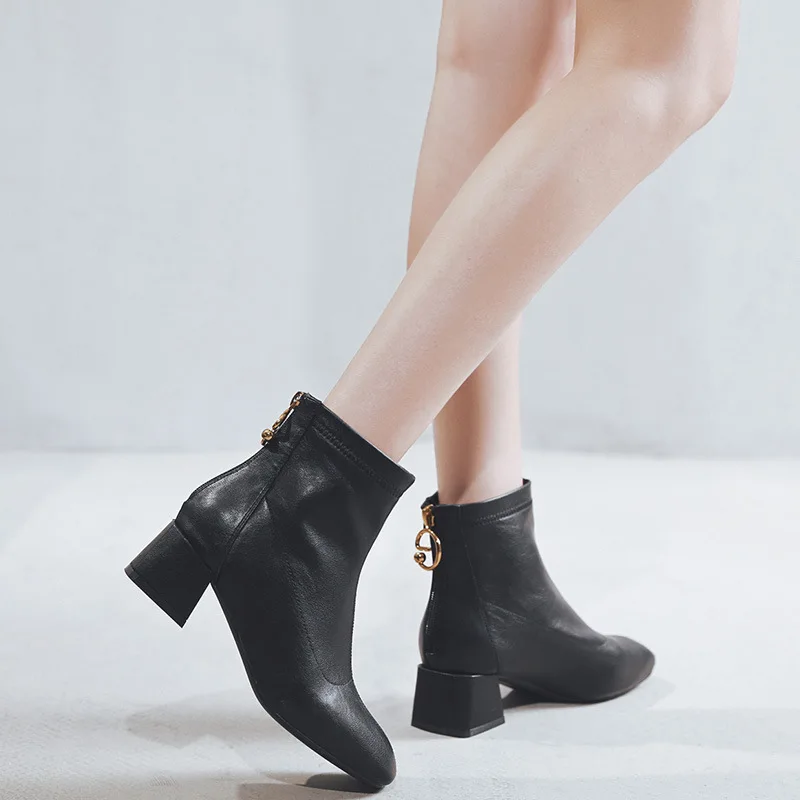 

Red Man Martin Boots Women's 2019 New Style Versatile British Style plus Velvet Boots WOMEN'S Boots Women's Spring And Autumn Si