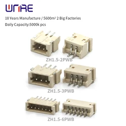 10/50Pcs ZH1.5MM Pitch Wafer Connector Horizontal SMD 2/3/4/5/6/7/8/9/10 Pin Mini Terminal Connector