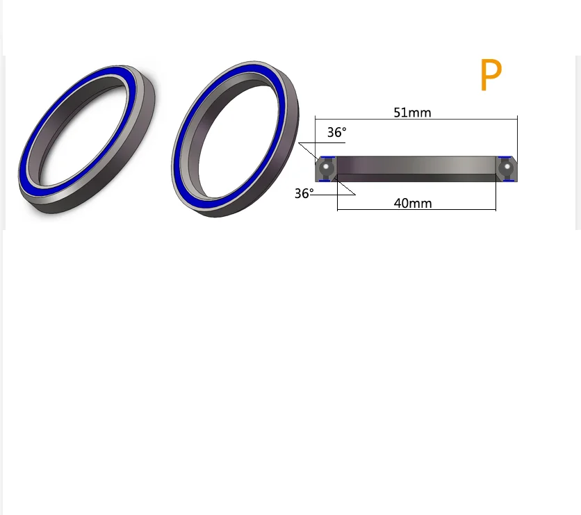 P Neco дорожный велосипед подшипник гарнитура для горного велосипеда подшипник; р-р 38, 39-41 41,8 43,8 44 46,8 46,9, 47(Европа) 48,9 49 50,8 51 51,8 52 мм для гигантский - Цвет: P
