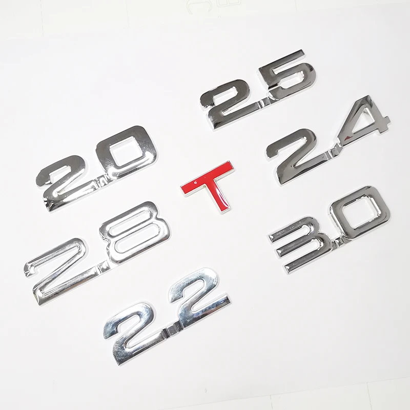 

Universal Car 3D Metal Sticker 1.6T 1.8T 2.2T 2.5T 3.0T Logo Emblem Badge Decals Auto Tail Sticker for Car Deco Accessories