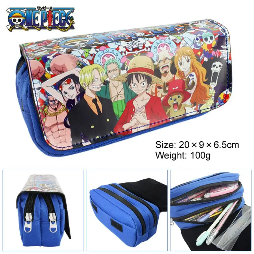Аниме one piece Luffy холщовый чехол-карандаш для студентов, Женская портативная дорожная косметичка, косметичка, канцелярские принадлежности на молнии, сумки - Цвет: 04