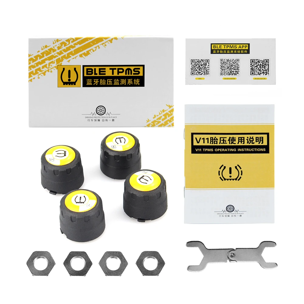 TPMS Bluetooth 4.0 universal external tyre pressure sensor V11B support IOS Android phone tire pressure sensor