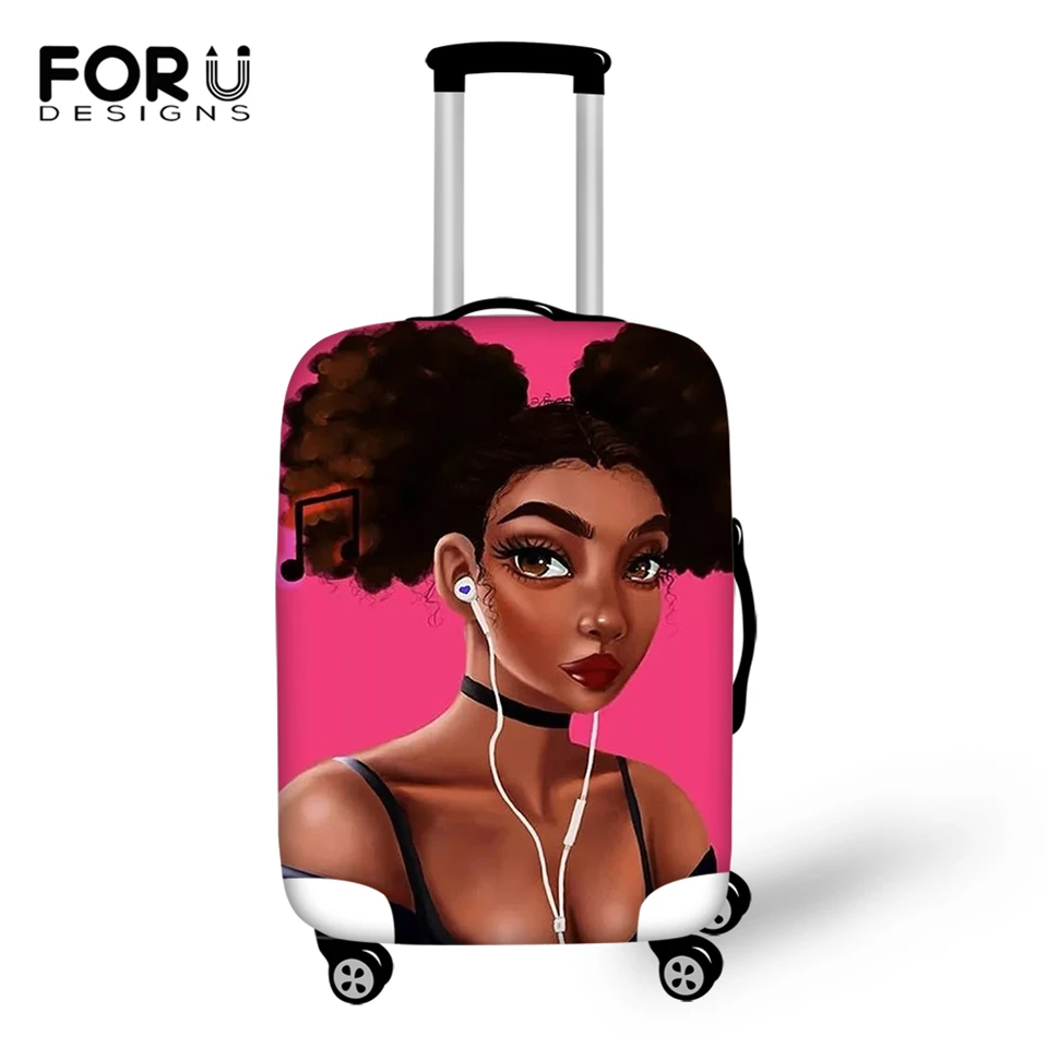 FORUDESIGNS/Пыленепроницаемый Чехол для багажа с рисунком в африканском стиле для девочек, чехол для чемодана, дизайн афро-искусства, водонепроницаемый для дорожных принадлежностей