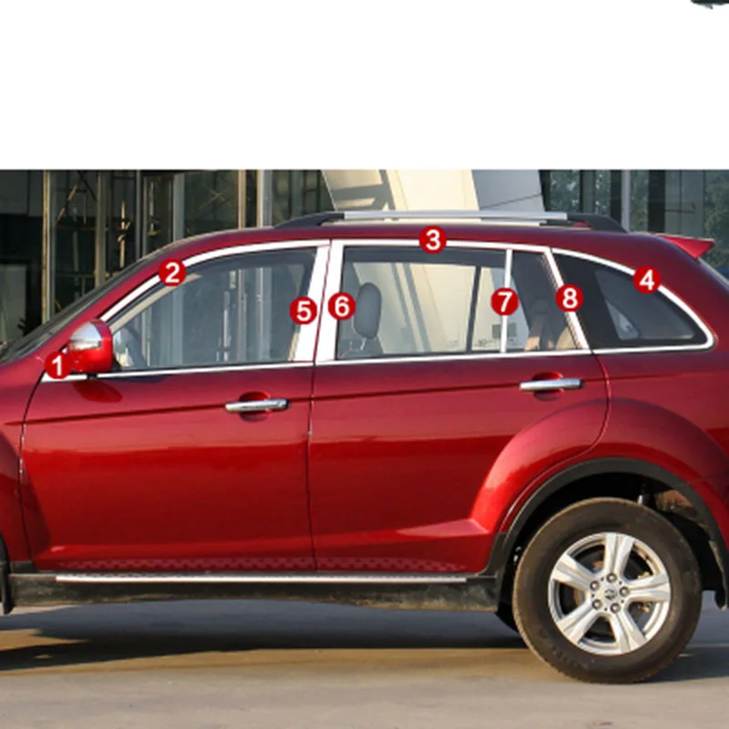 Нержавеющая сталь окна автомобиля планки для lifan x60 2011 2012 2013