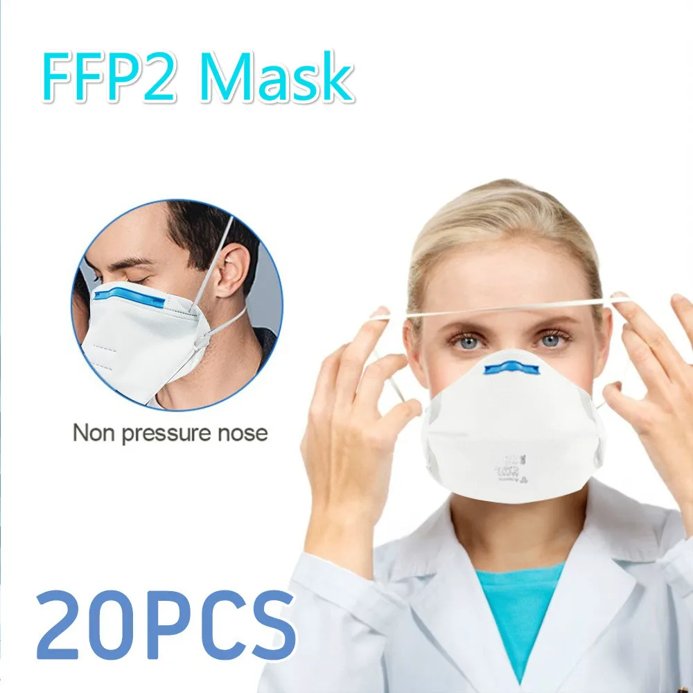 

20Pcs FFP2 Mask Non-woven Filters Droplets Dust Bacteria Smoke Pollution Particle Respirator Antivirus Flu Anti Infection Mask