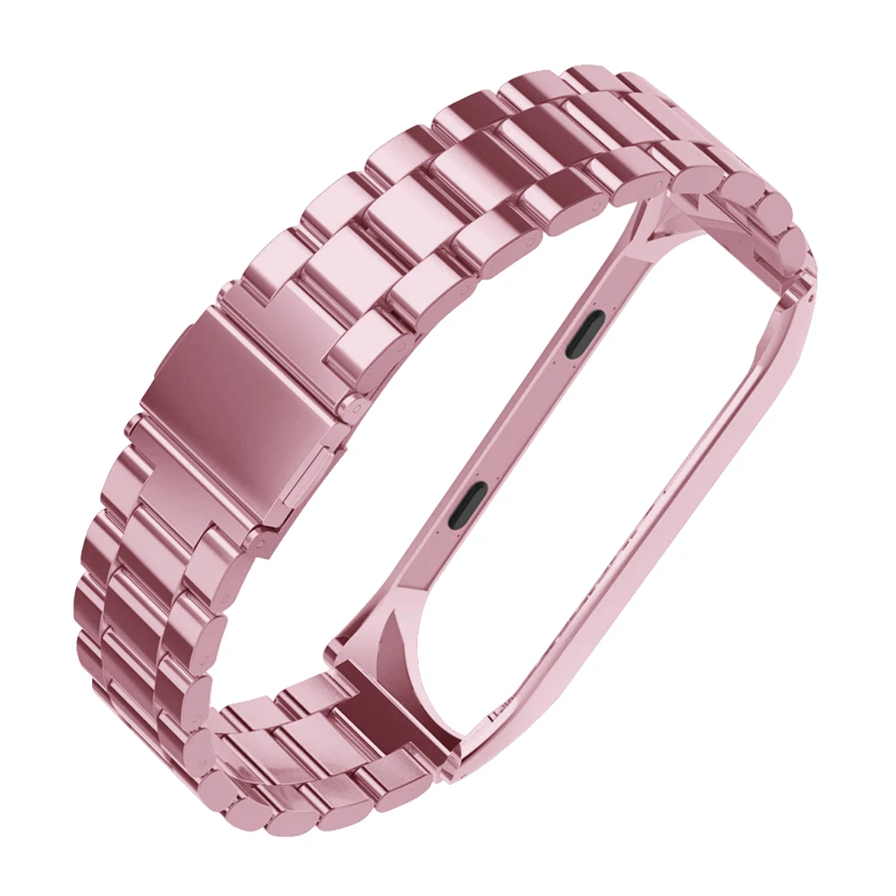 Watch Mi Band 3 or Band 4 Replacement Strap Double Elastic Buckle Stainless Steel Metal Wrist Strap Wristband Watchband