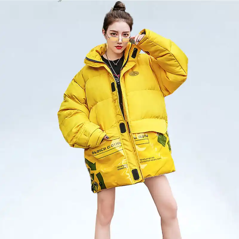 Yellow winter coat ladies Clearance