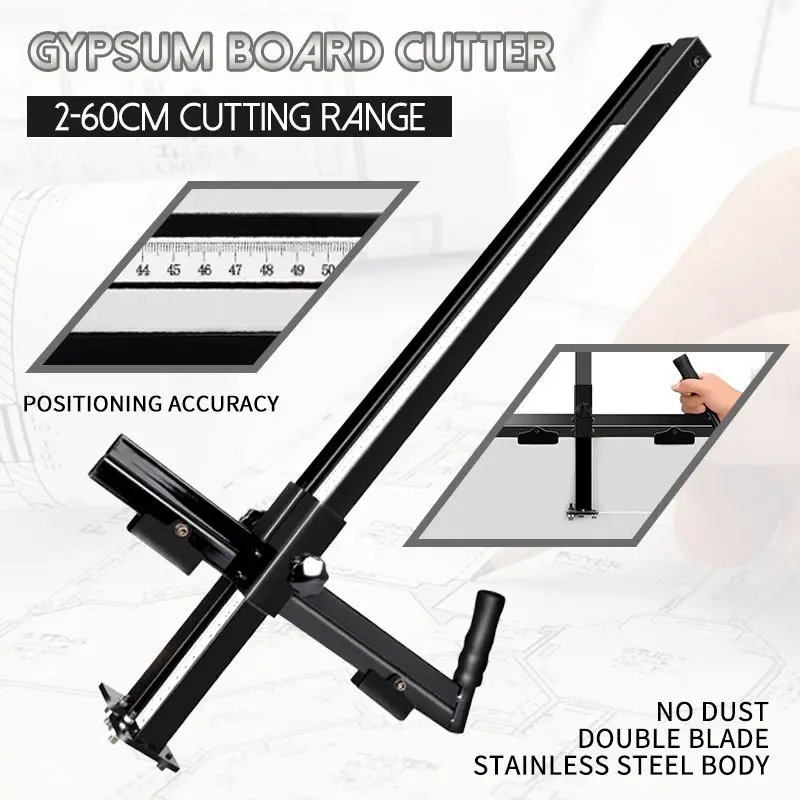 

Manual Portable Gypsum Board Cutter Hand Push Drywall Cutting Artifact Tool Stainless Steel Woodworking Cutting Board Tools