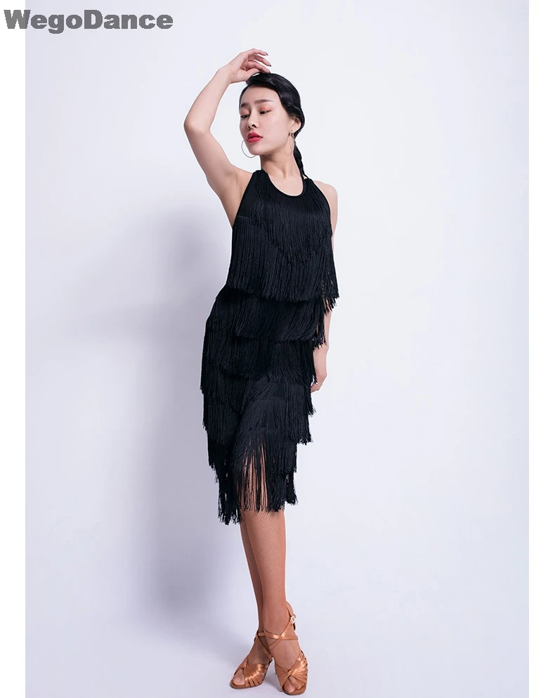 New Lady Performance Latin Dance Clothes Senior Women Tassel Latin Dance Dress Girls Latin Dance Show Latin Dance Dresses