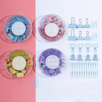 

94PCS/Set Binder Clips Paper File Clips Planner Clips Clamp Spring Clip Kit Bookmarks For Office School Supplies Stationery Set