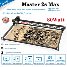 Neje mestre 2s max 80w 2 diodos cnc roteador a laser gravador de madeira cortador corte lightburn lasergrbl bluetooth app controle impressora