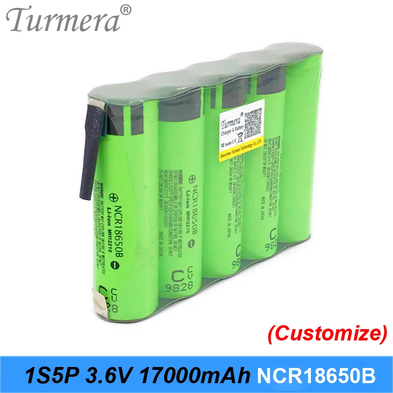 1S5P 3,7 V 4,2 V 17Ah 18650 перезаряжаемый литиевый аккумулятор NCR18650B 3400mAh аккумулятор для внешнего аккумулятора и медицинского оборудования