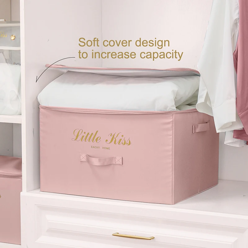 Foldable Storage Box Clothing Quilt Organizer Fabric Caja Organizadora Clothes Container Closet Home Organizer Large Capacity 4