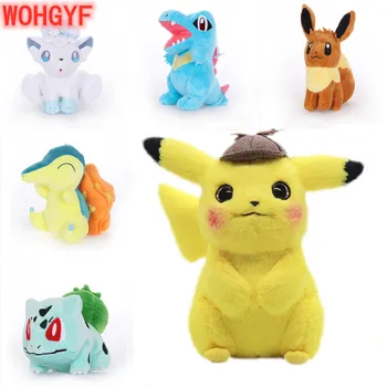 

39 Style Detective Pikachu Totodile Chikorita Venusaur Eevee Anime plush Claw Doll Soft Birthday Present Kids Gift around 20CM
