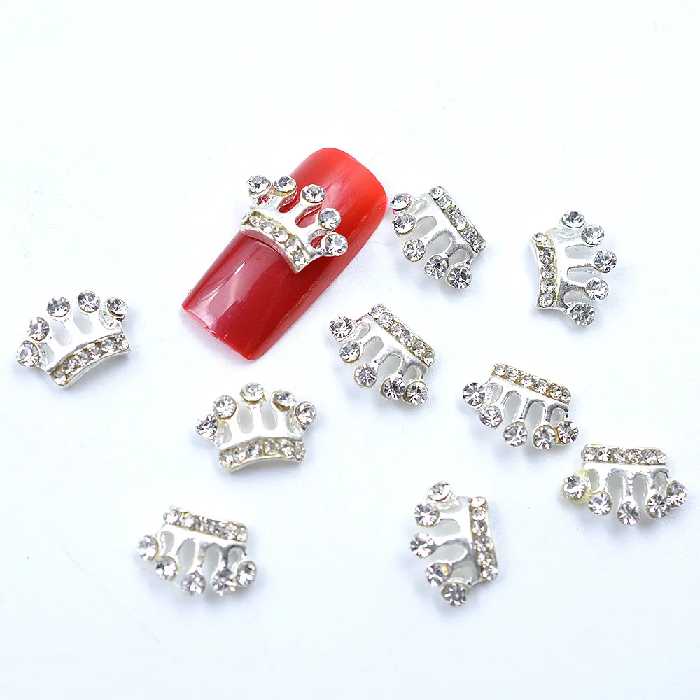 

10pcs/pack DIY Alloy Rhinestone Swan Manicure Tools 3D Metal Creative shape Shiny Crystal Nail Accessories
