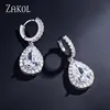 ZAKOL Fashion Classic Water Drop Crystal Zirconia Hoop Earrings for Women Shinny Bridal Wedding Jewelry Wholesale FSEP2276 ► Photo 2/6