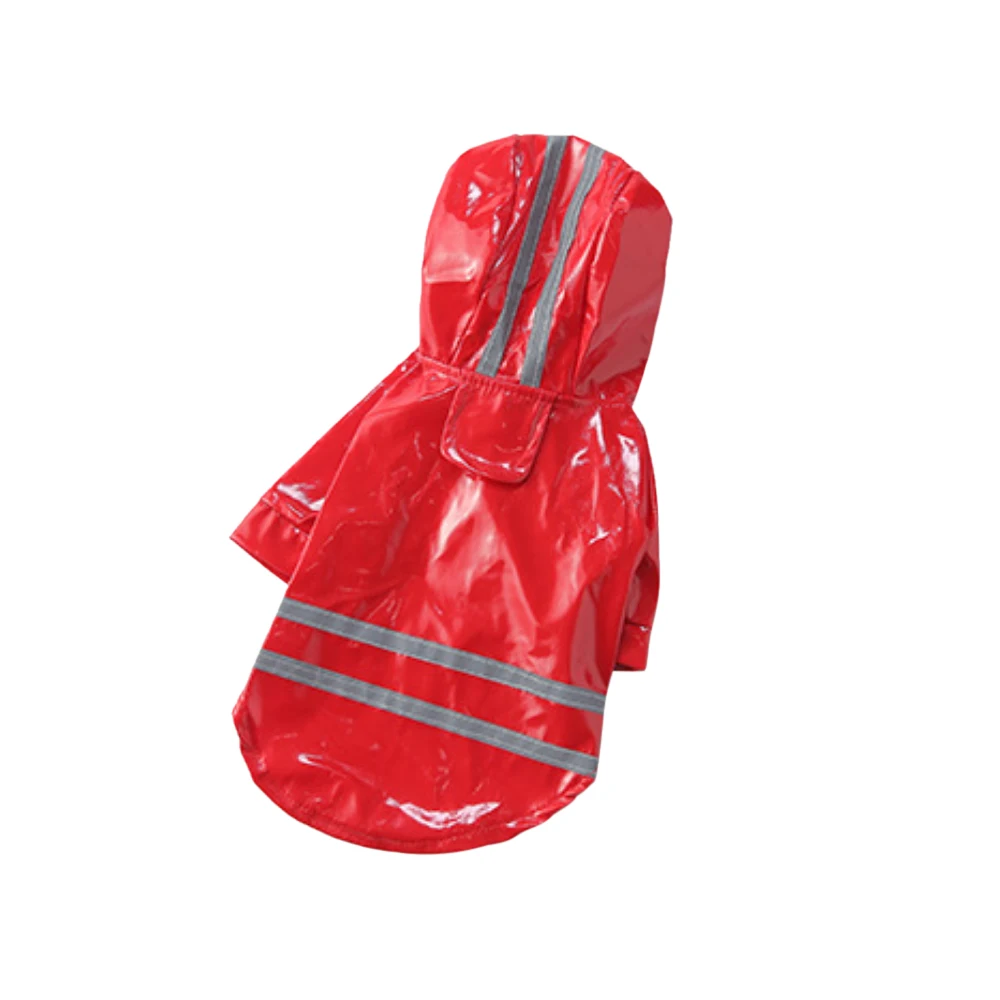 Waterproof Pet Dog Raincoat Puppy Rain Coat with Hood Reflective Waterproof Dog Clothes Grey Reflective Raincoa for Pet S/M/L/XL