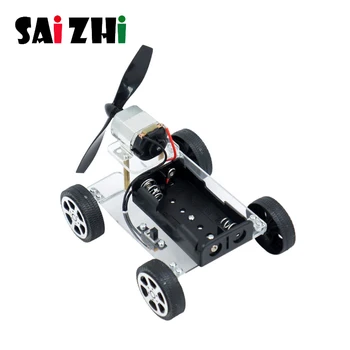 

Saizhi DIY Assembled Mini Wind Educational Toy DIY Car Motor Robot Kits Educational Windmill Car Kid Toys Model Kits