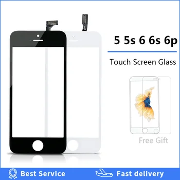 Touch Screen Digitizer Frame For iPhone 5 5s 6 plus 6S Touchscreen Front Touch Panel Glass Lens 6p 6s Phone Accessories + film