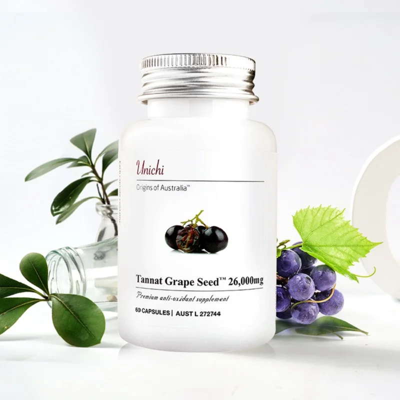 UNICHI TANNAT Grape Seed 26000mg Women Beauty Collagen Elastin OPCs Antioxidant VitaminC Skin Health Relieve Leg Veins Swelling | Красота и